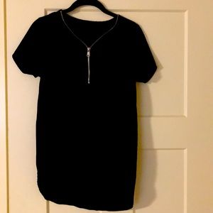 Love J Black Zipper Blouse